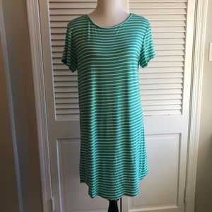 Green Stripe Cotton Dress